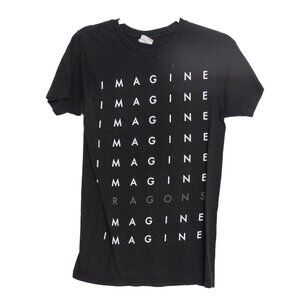 Imagine Dragons Black Graphic T-Shirt Size S Short Sleeve Unisex Cotton Casual